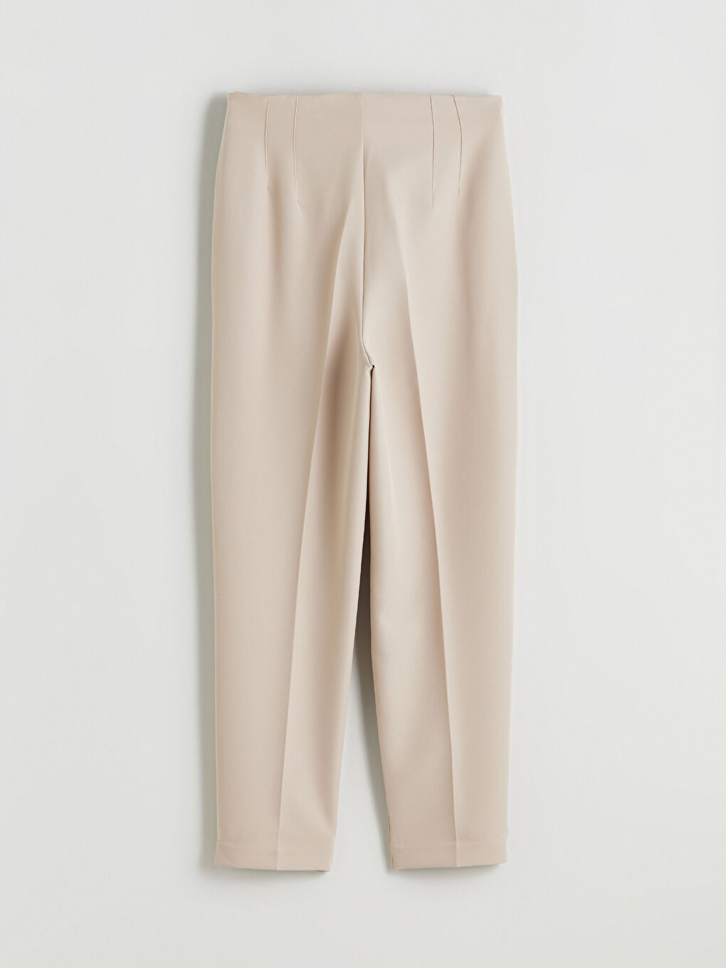 Bej Dar Fit Pileli Kadın Pantolon-5