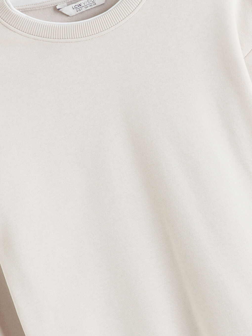 Bej Bisiklet Yaka Erkek Çocuk Sweatshirt-1