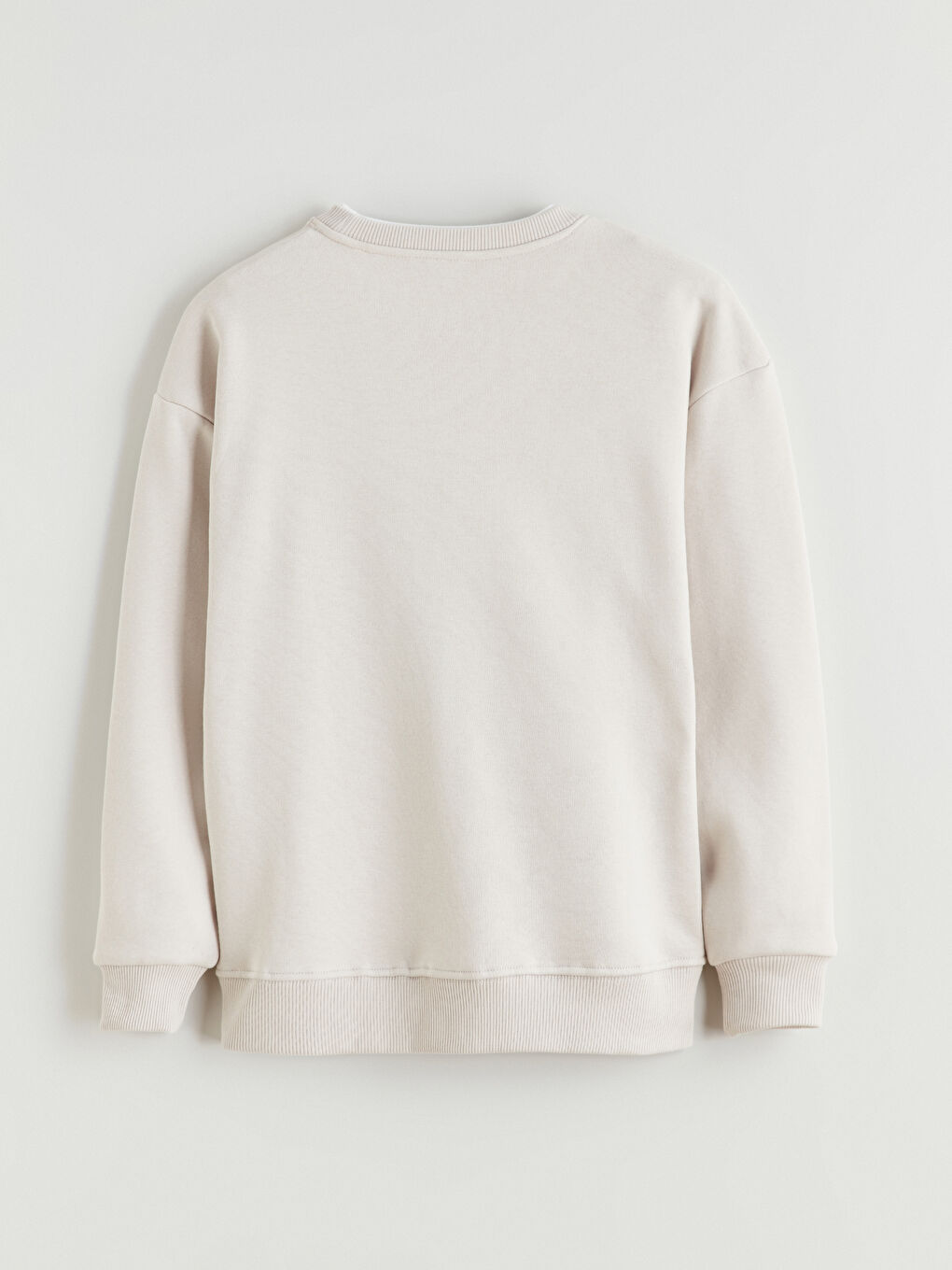 Bej Bisiklet Yaka Erkek Çocuk Sweatshirt-2