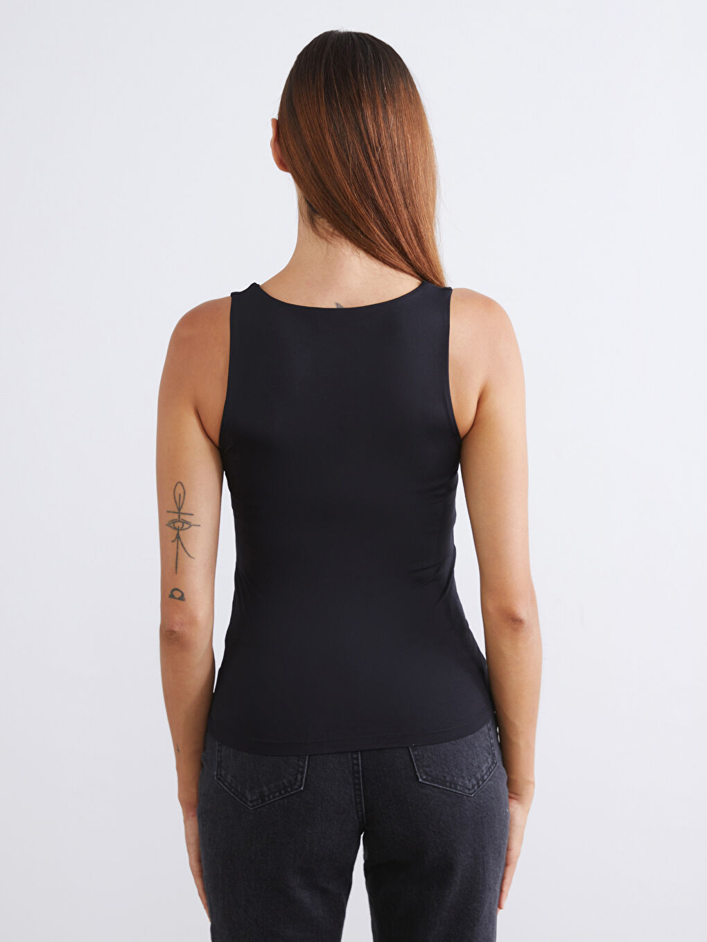 Siyah Kare Yaka Kadın Atlet 2'li-7