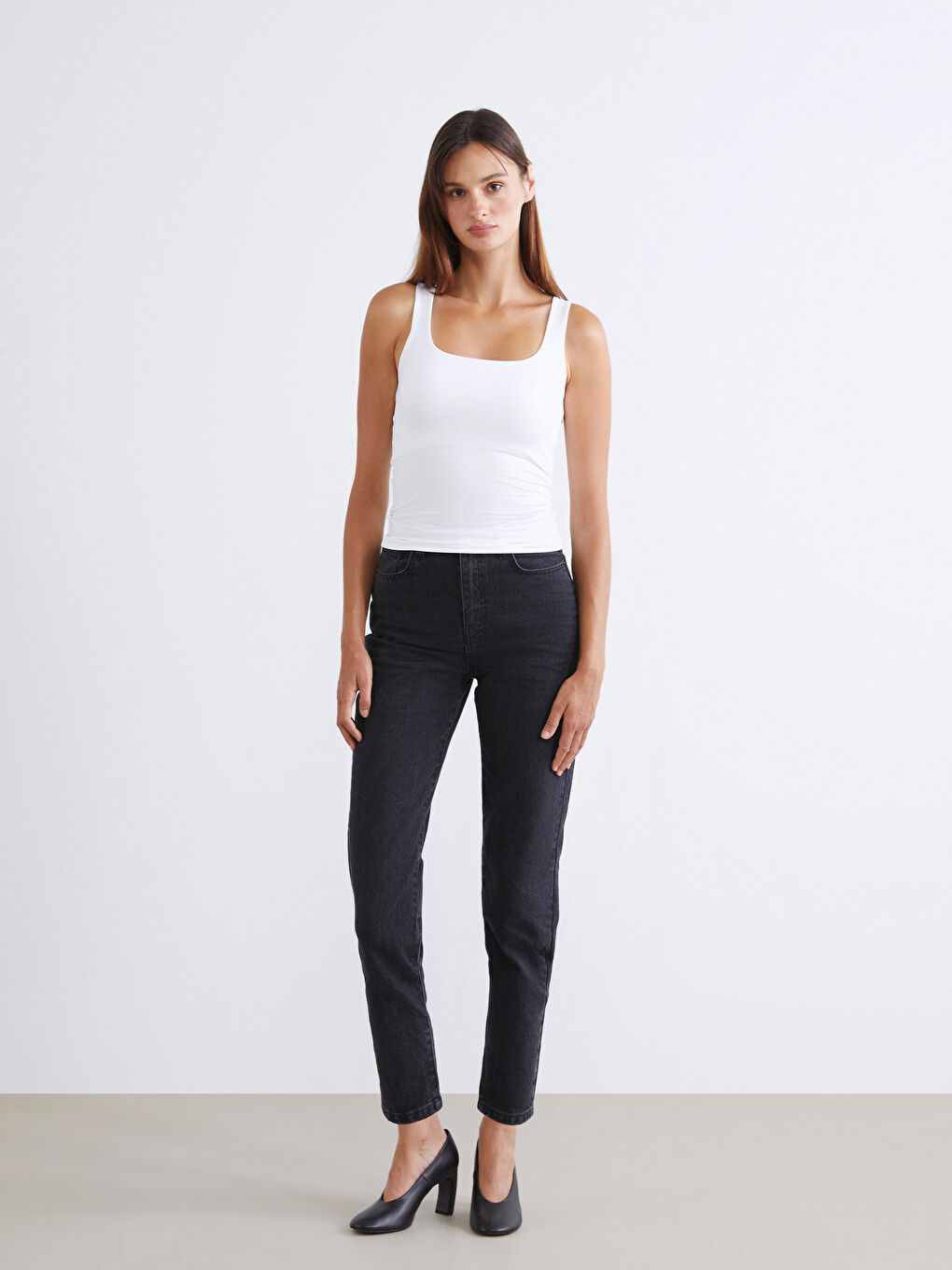 Sarı Kare Yaka Kadın Atlet 2'li-3