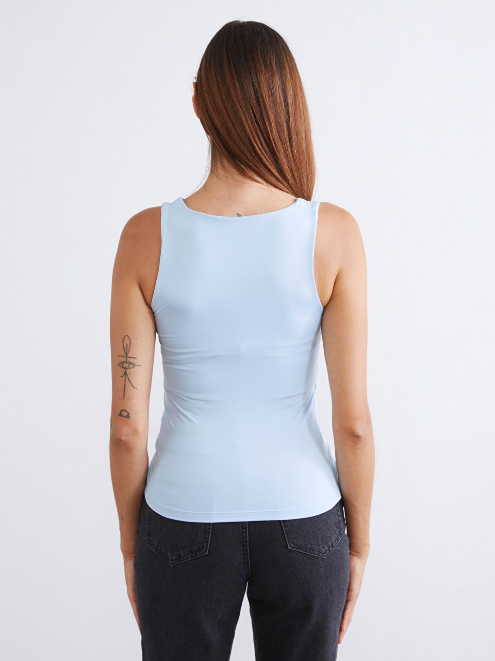 Mavi Kare Yaka Kadın Atlet 2'li-7