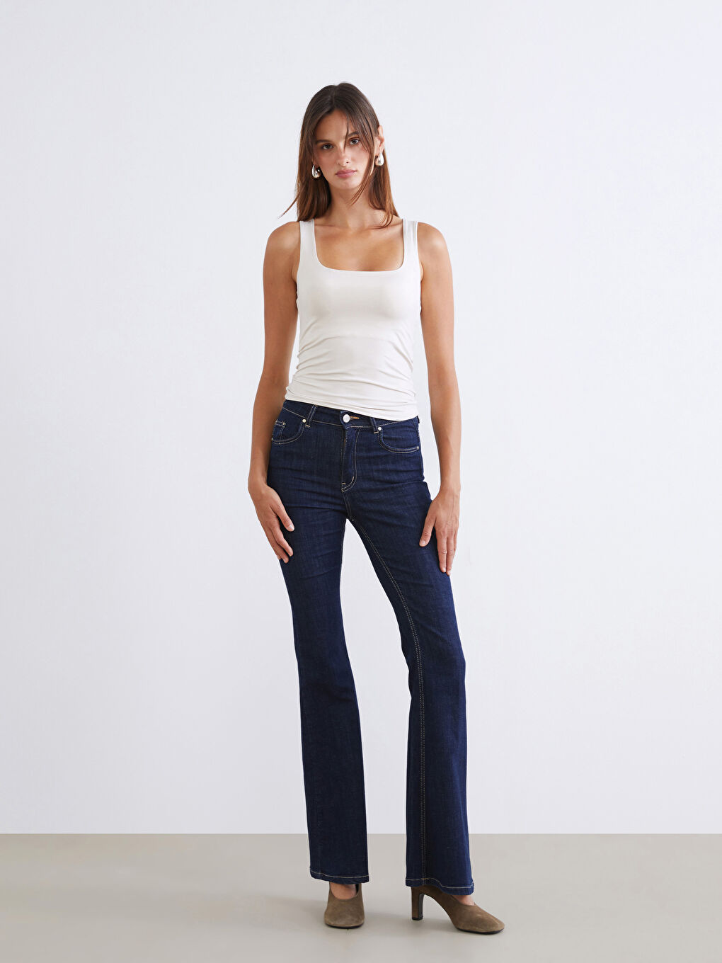 Bej Kare Yaka Kadın Atlet 2'li-3