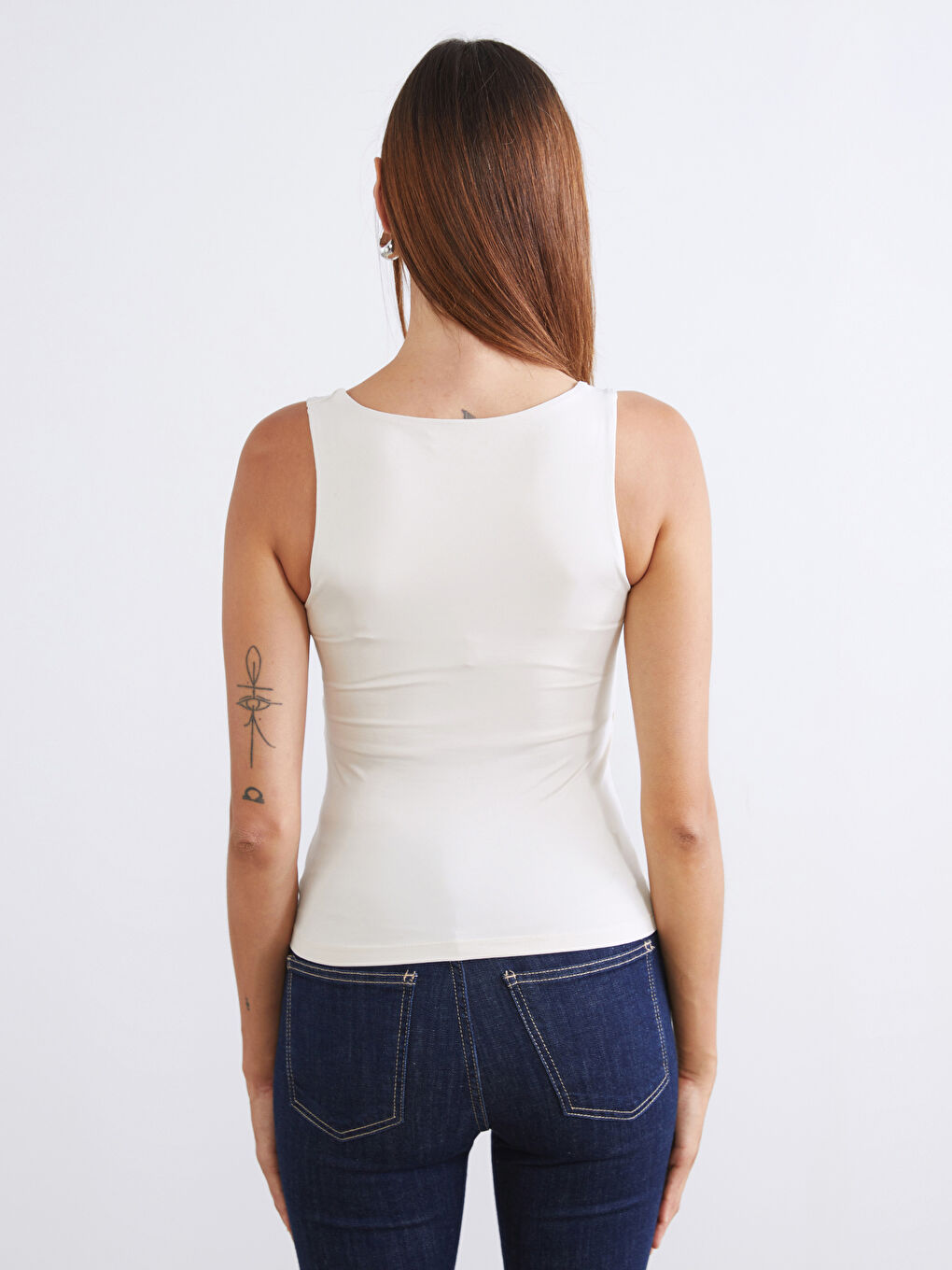 Bej Kare Yaka Kadın Atlet 2'li-6