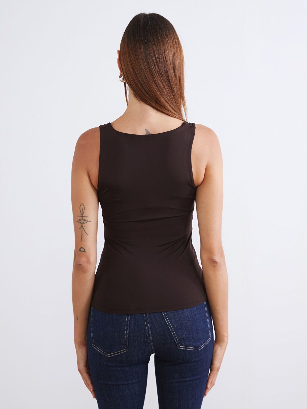 Bej Kare Yaka Kadın Atlet 2'li-7