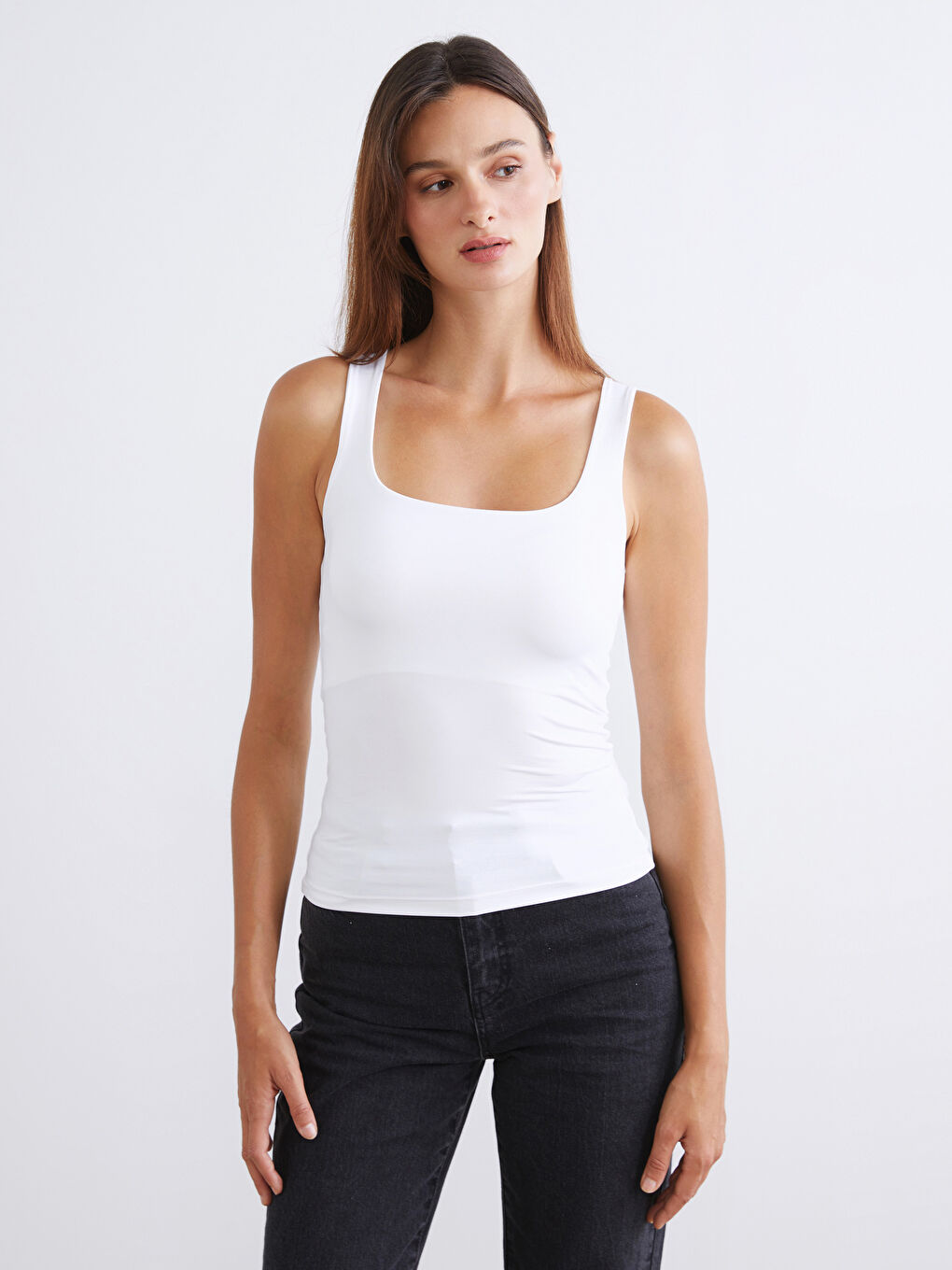 Pembe Kare Yaka Kadın Atlet 2'li-1