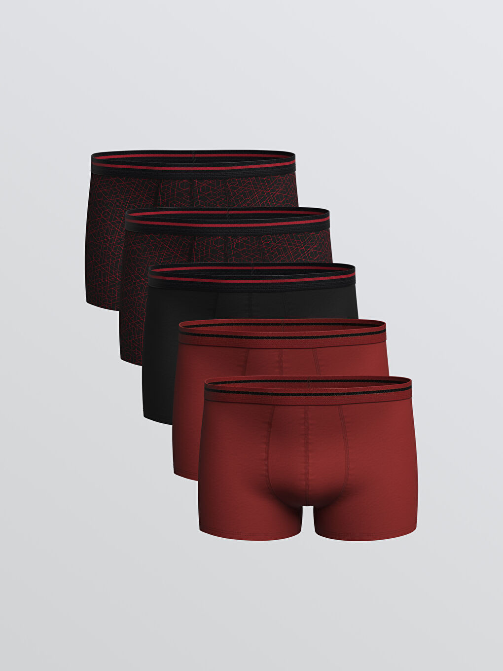 Siyah Standart Kalıp Pamuklu Esnek Erkek Boxer 5'li