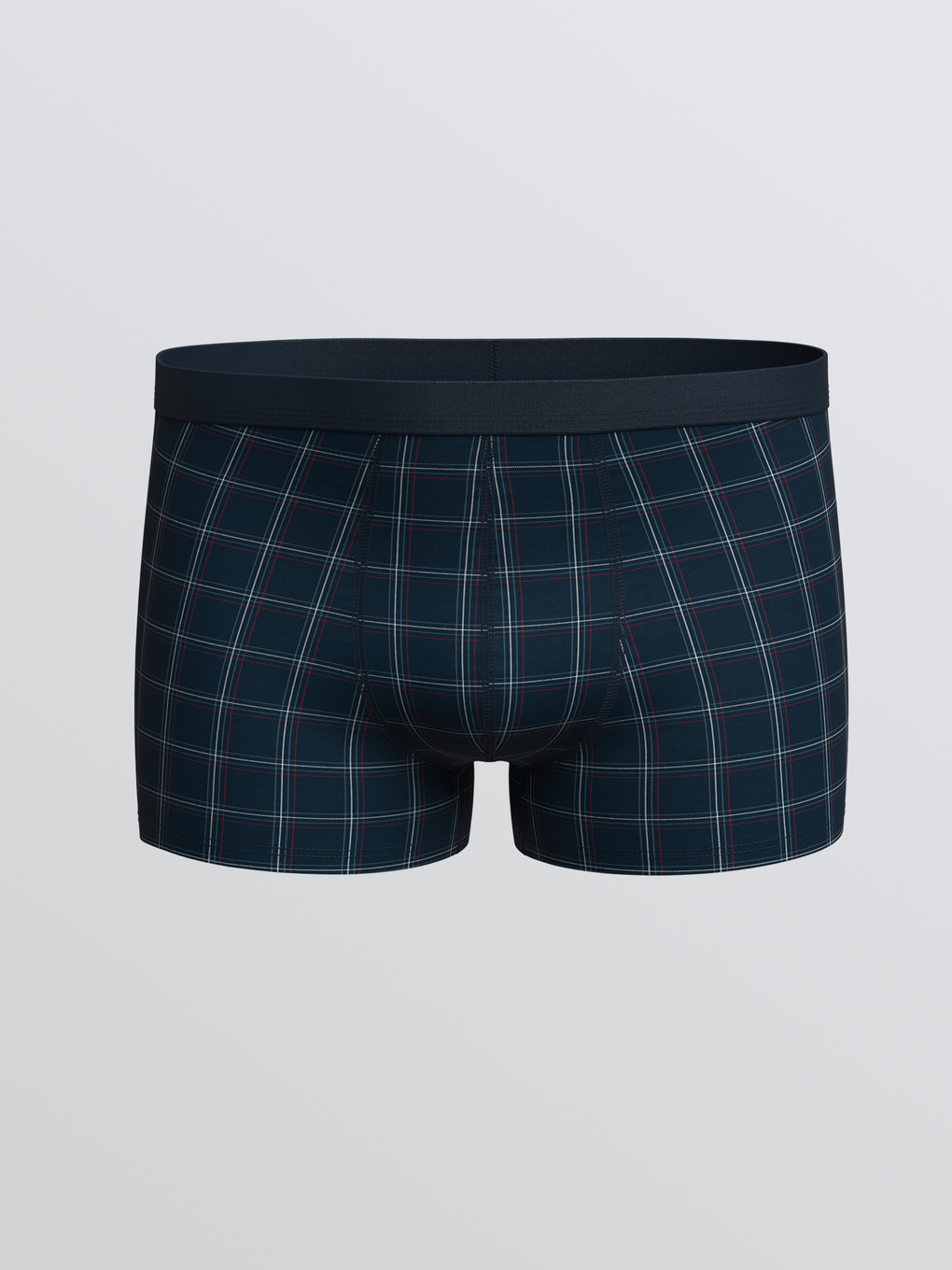 Lacivert Regular Fit Ekose Erkek Boxer