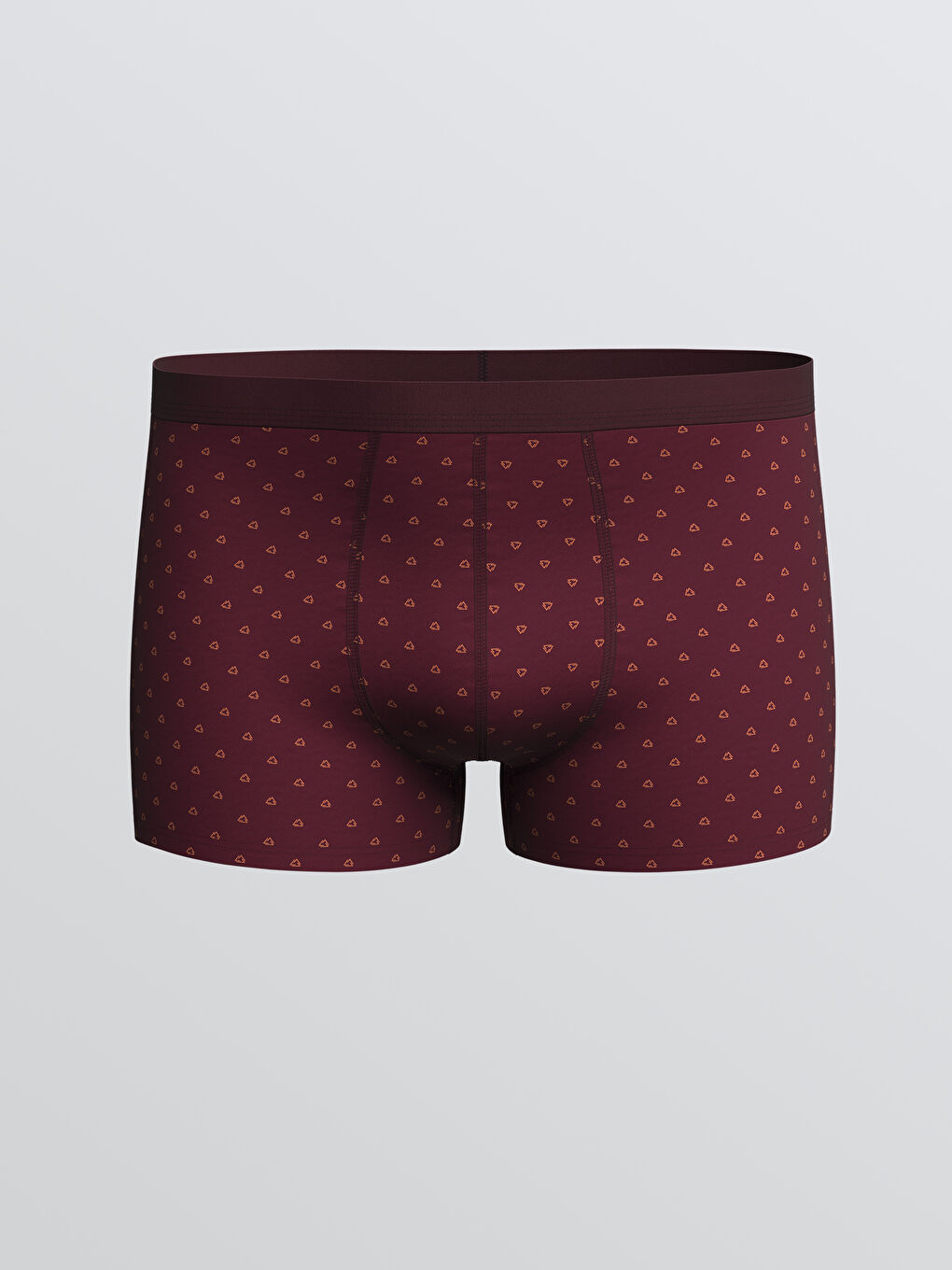 Bordo Standart Kalıp Pamuklu Esnek Erkek Boxer 3'lü-2