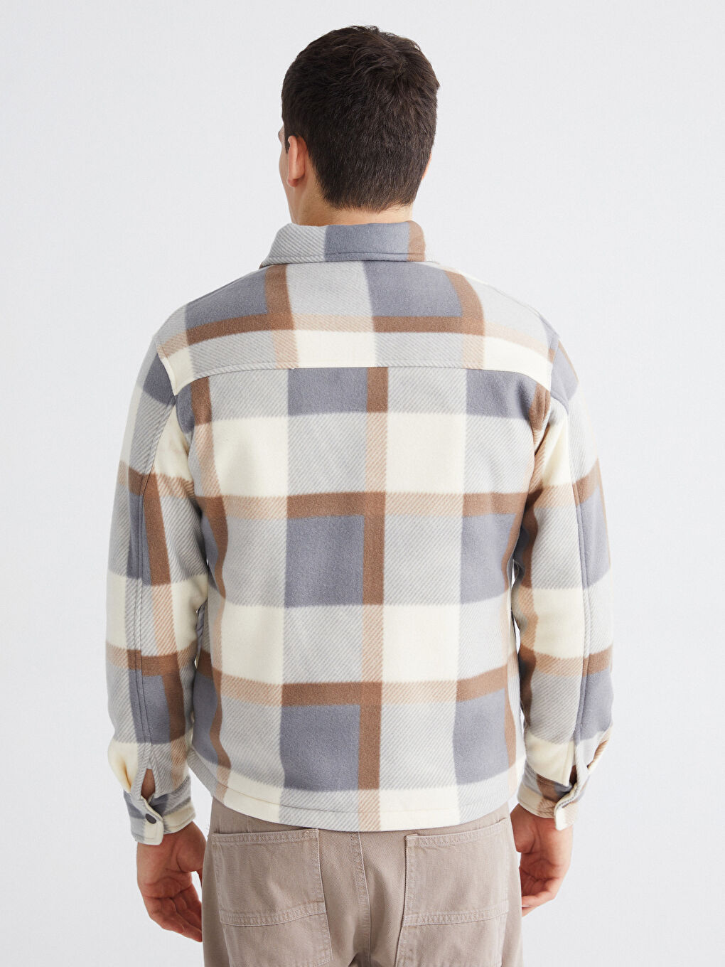 Мужская верхняя рубашка с длинным рукавом свободного кроя-3