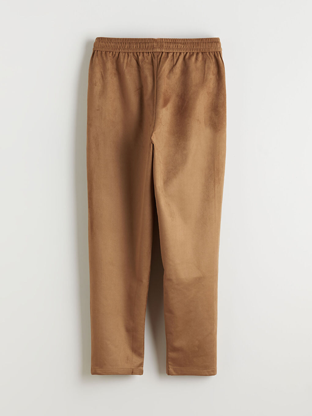 Elastic Waist Suede Look Women's Trousers-5