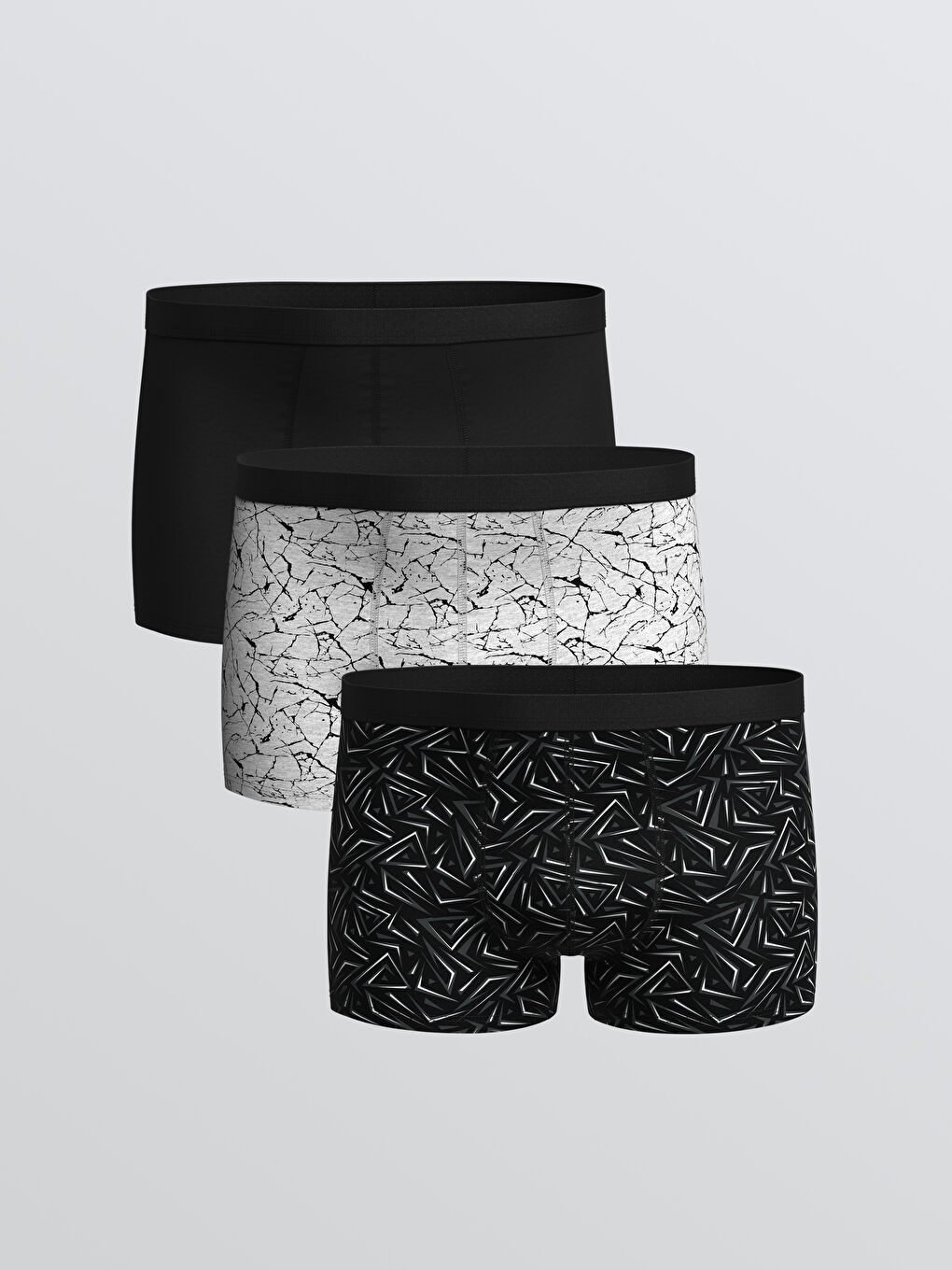 Gri Standart Kalıp Pamuklu Esnek Erkek Boxer 3'lü