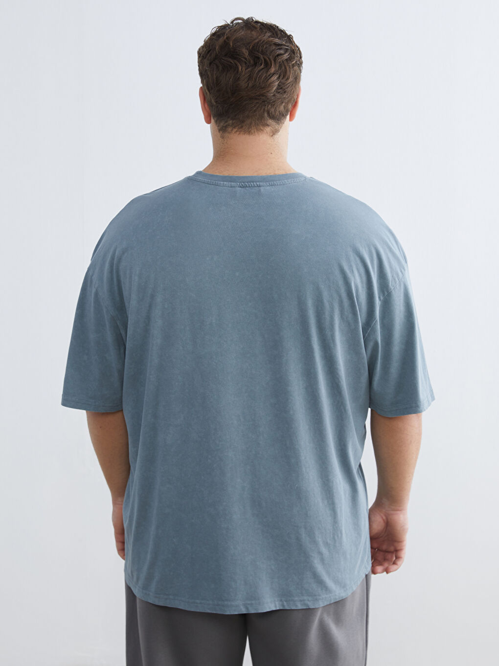 Plus Size Crew Neck Printed Cotton Men's T-Shirt-6