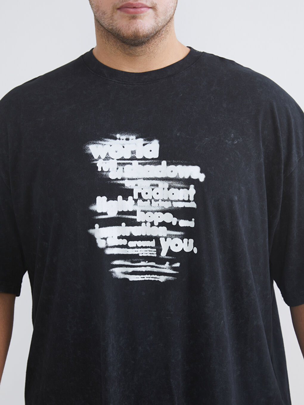 Plus Size Crew Neck Printed Cotton Men's T-Shirt-2