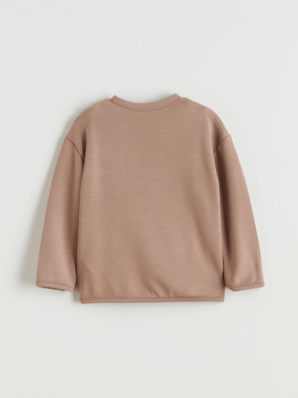 Kahverengi Bisiklet Yaka Erkek Bebek Sweatshirt ve Eşofman Alt 2'li-3