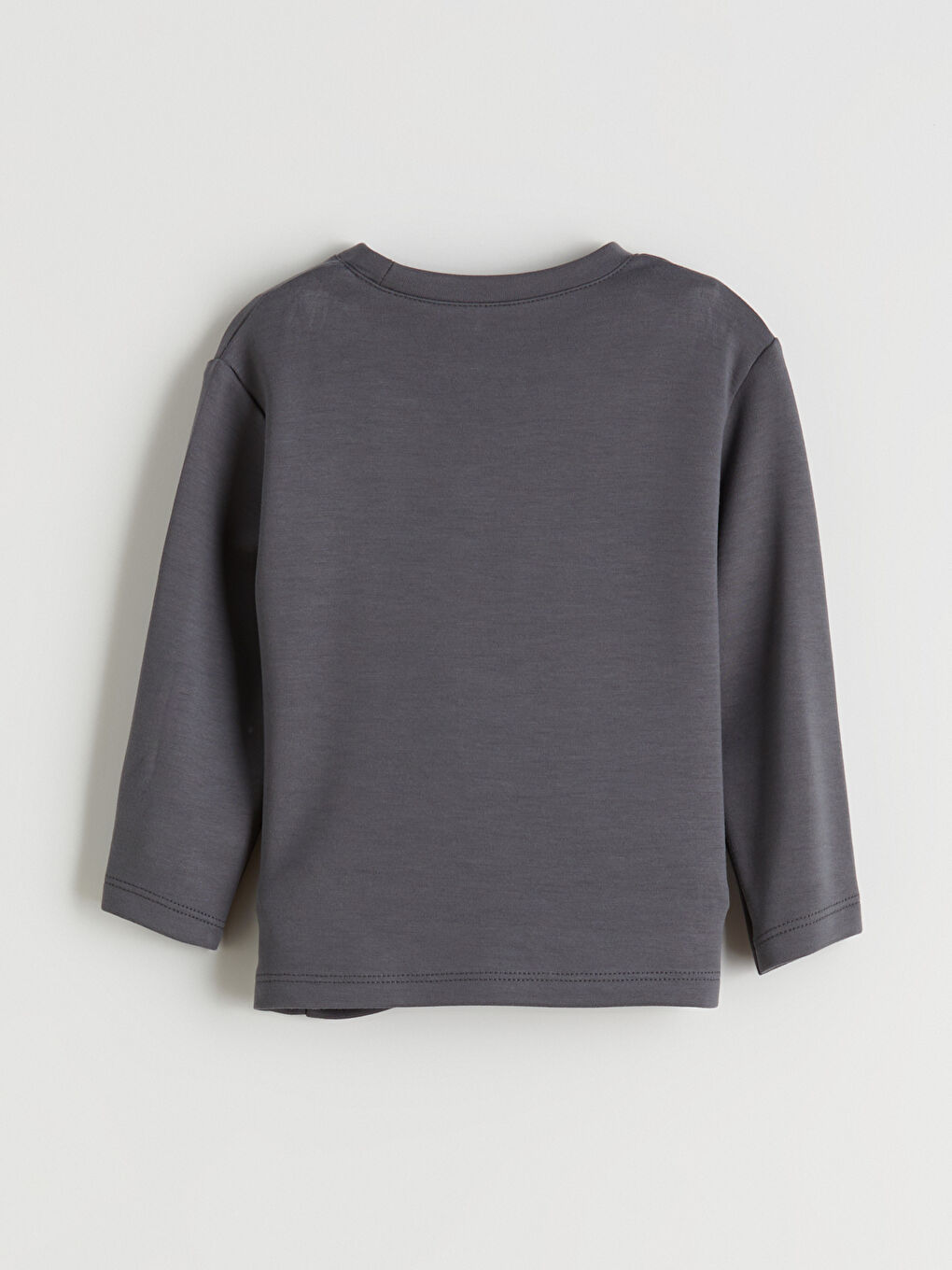 Gri Bisiklet Yaka Erkek Bebek Sweatshirt ve Eşofman Alt 2'li-3