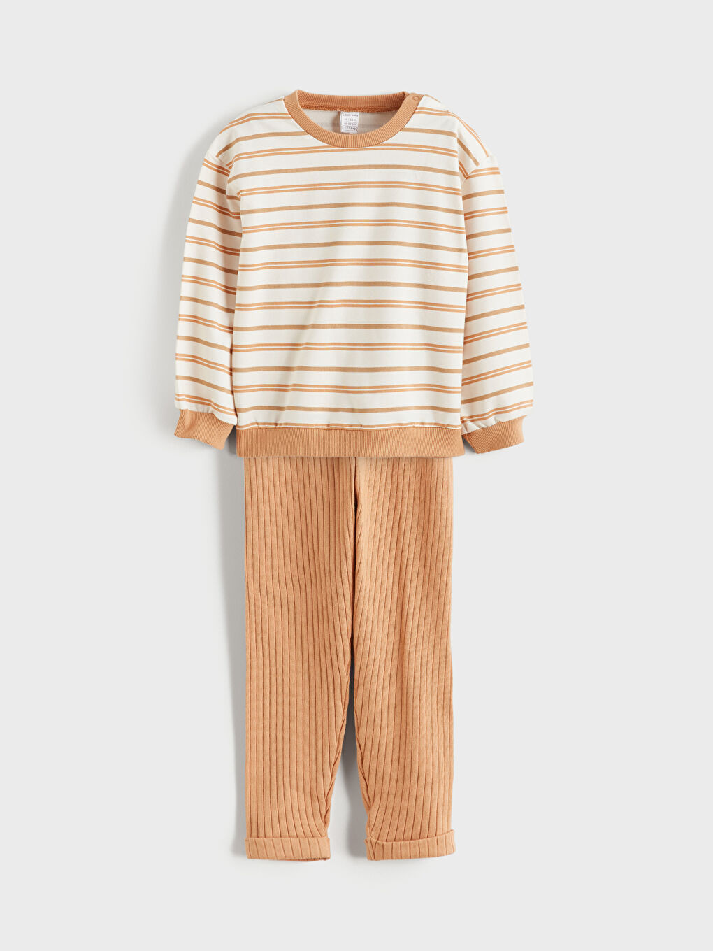 Crew Neck Striped Baby Boys' Sweatshirt and Trousers 2 Pack