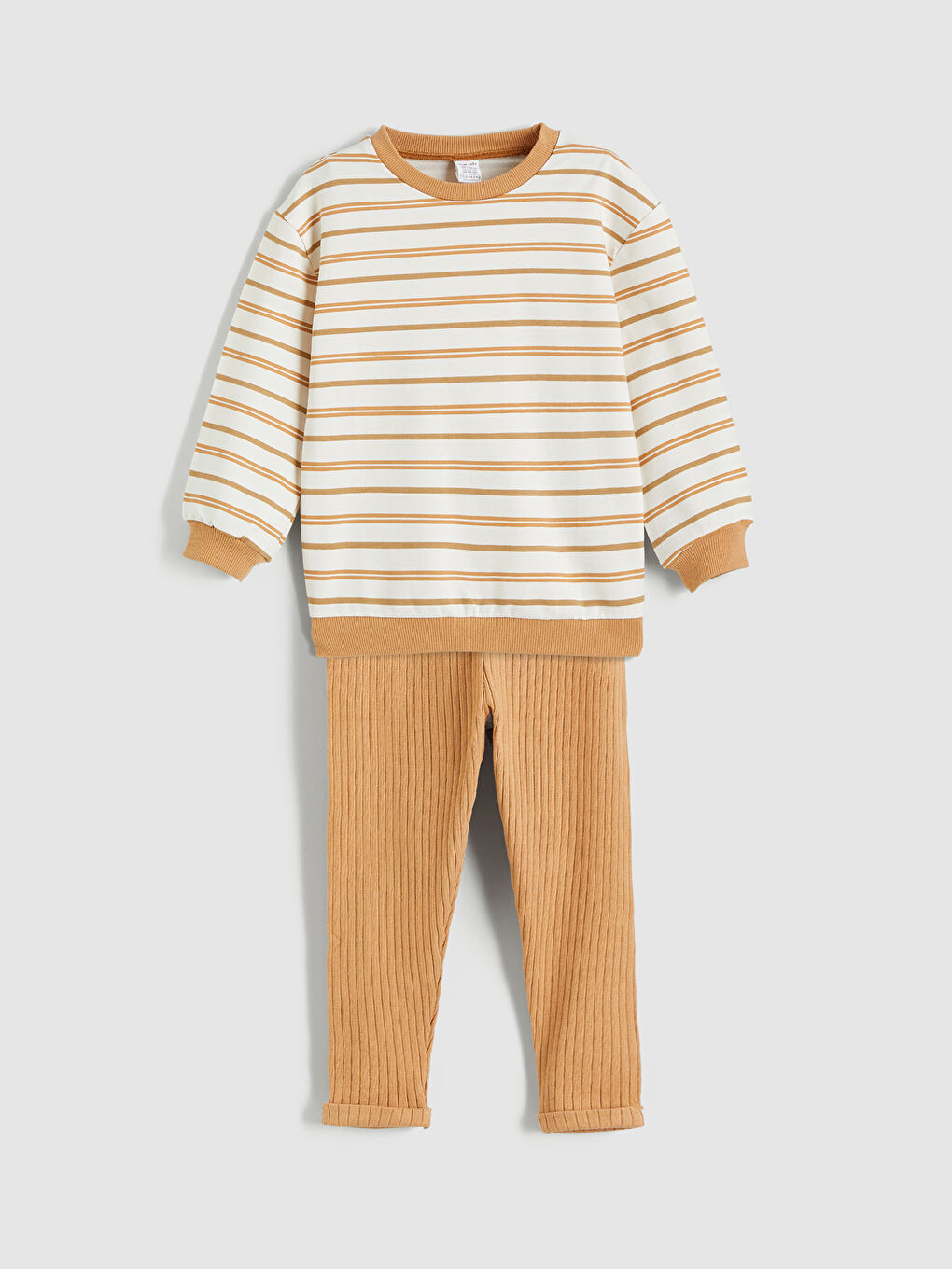 Crew Neck Striped Baby Boys' Sweatshirt and Trousers 2 Pack-1