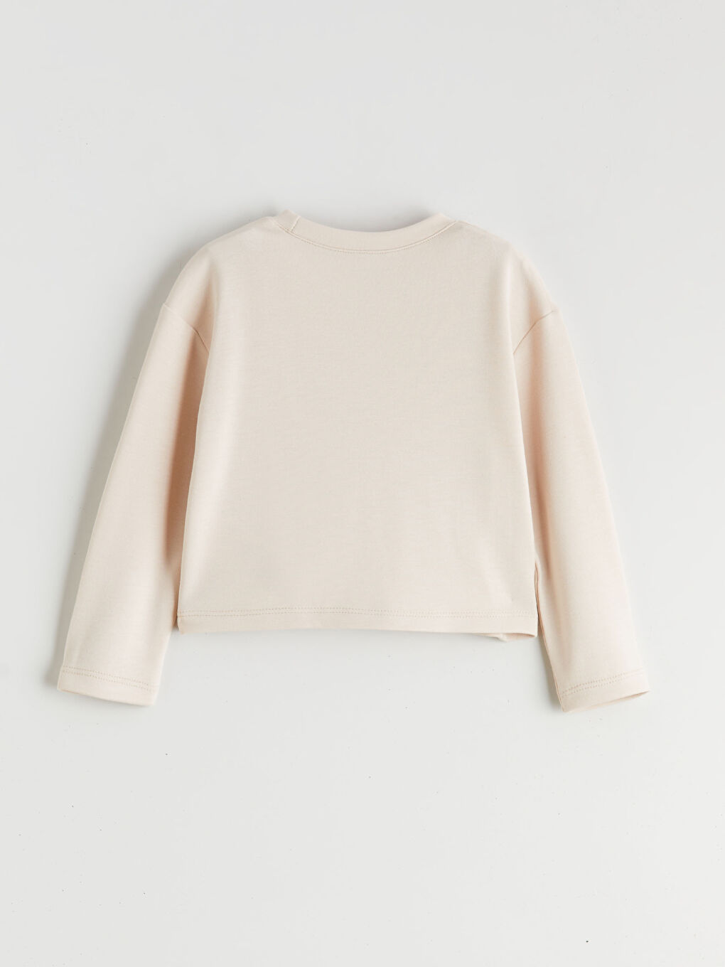 Bej Baskılı Kız Bebek Sweatshirt ve Eşofman Altı-2