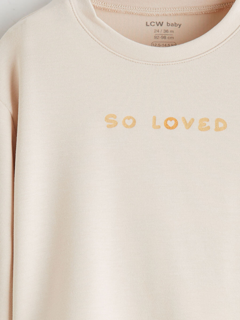 Bej Baskılı Kız Bebek Sweatshirt ve Eşofman Altı-5