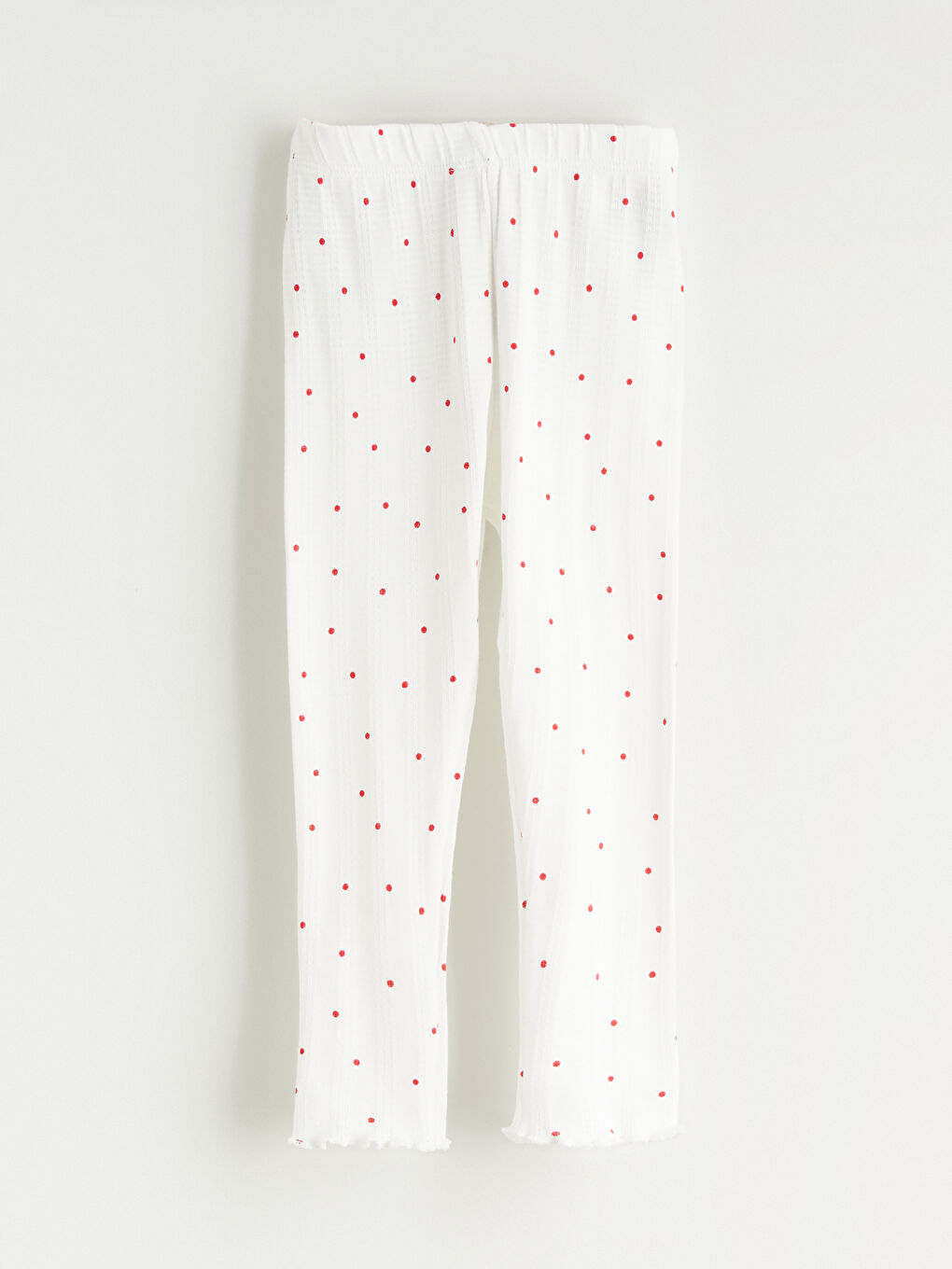 Ekru Beli Lastikli Puantiyeli Kız Bebek Tayt