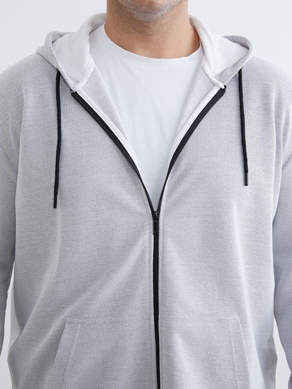 Men's Plus Size Basic Hooded Zip-Up Sweatshirt-6