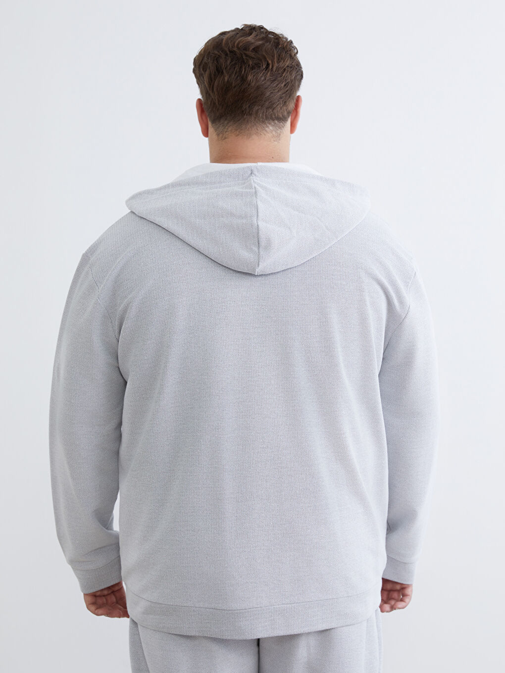 Men's Plus Size Basic Hooded Zip-Up Sweatshirt-7