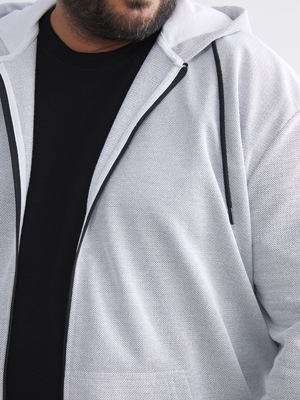 Man GREY Zip-Up Sweatshirt-2