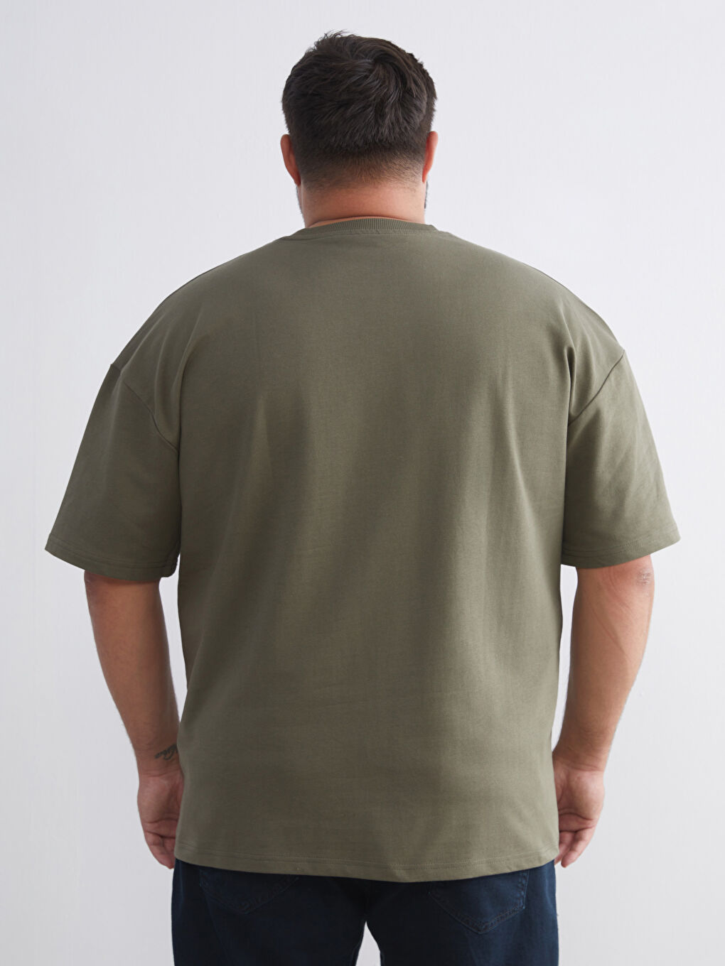 Crew Neck Short Sleeve Men's Sweatshirt-3