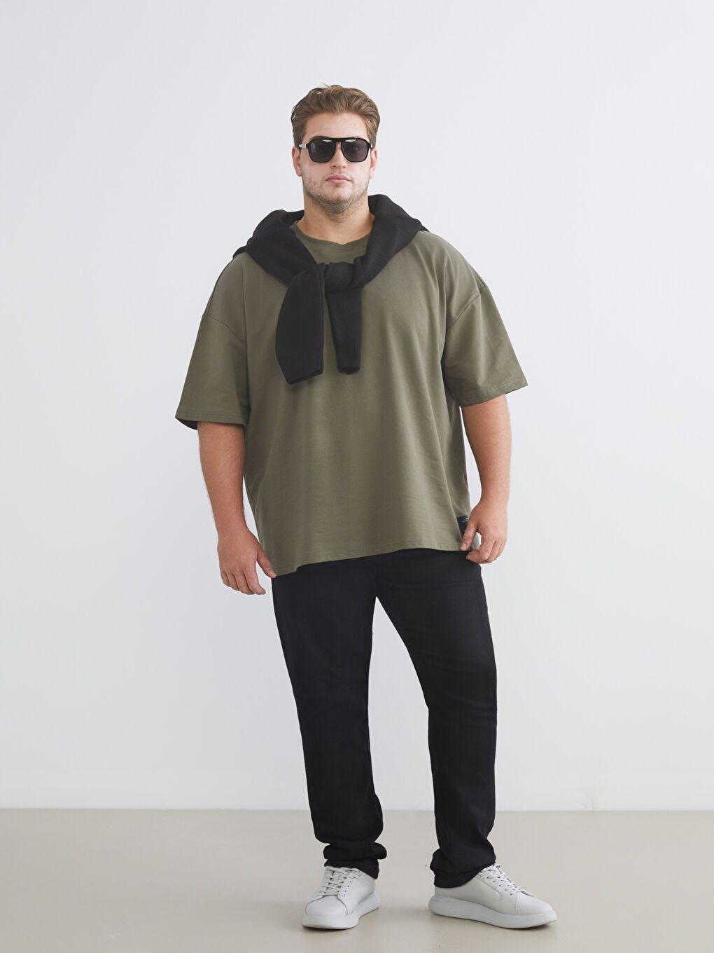 Plus Size Crew Neck Short Sleeve Men’s Sweatshirt-5