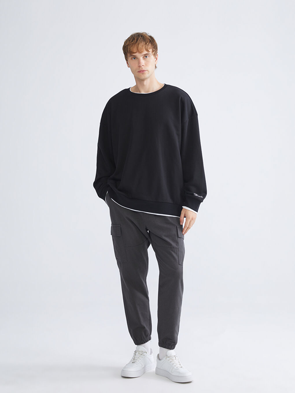 Large Size Crew Neck Men's Sweatshirt-3