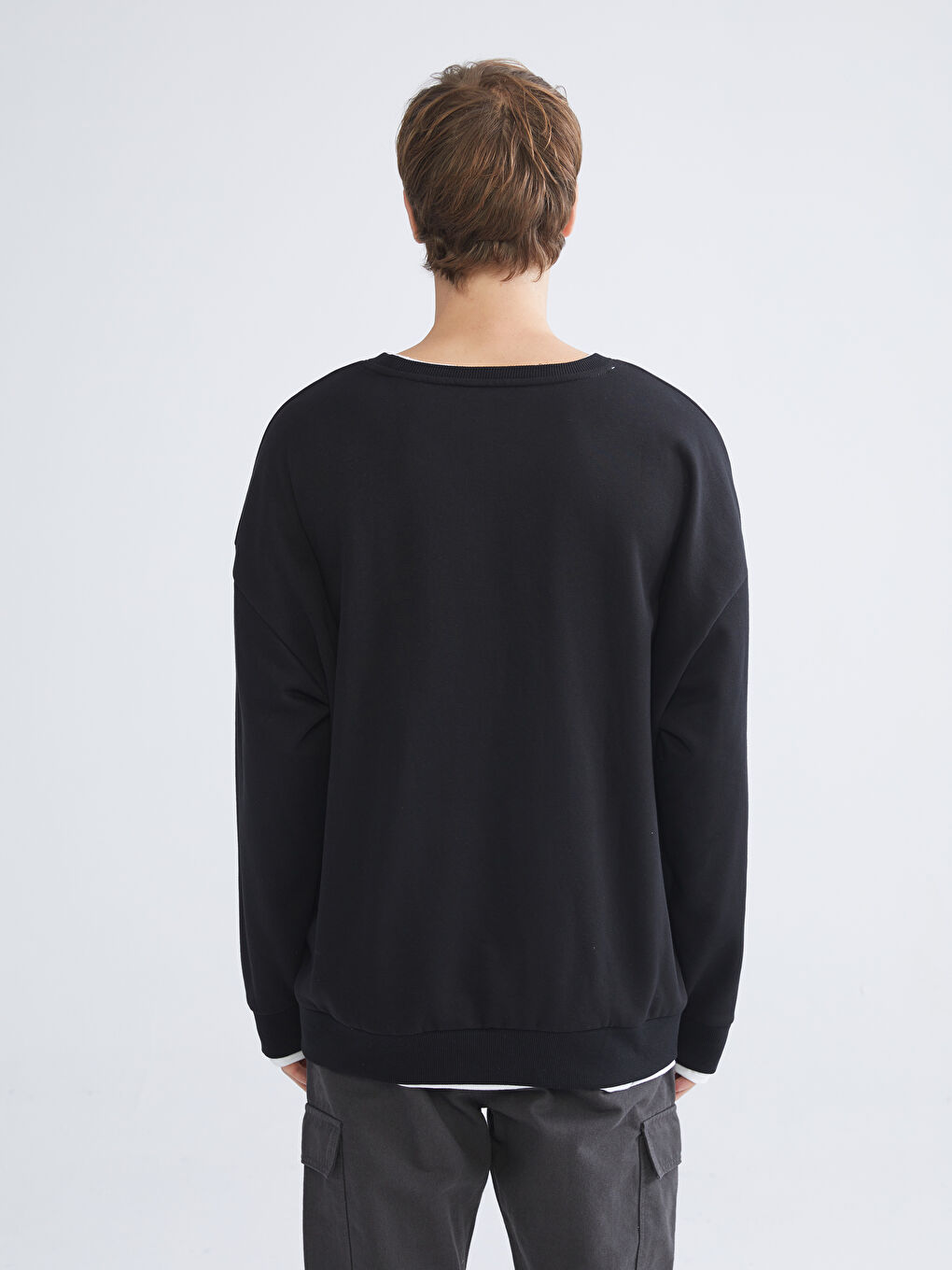 Large Size Crew Neck Men's Sweatshirt-7