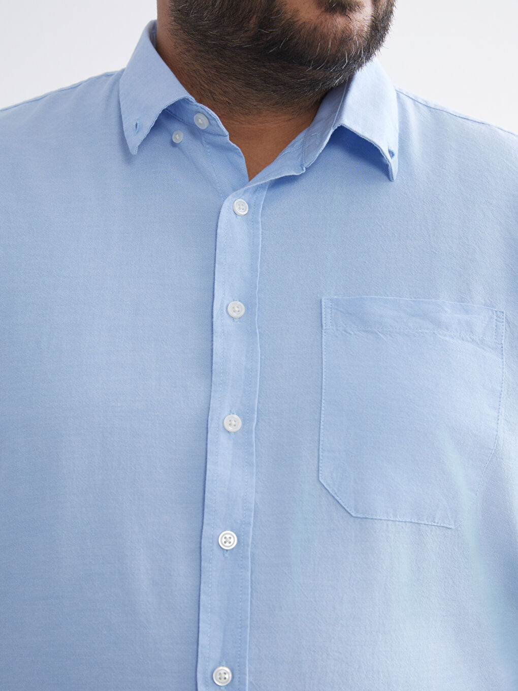 Mavi Büyük Beden Regular Fit Uzun Kollu Erkek Gömlek-3