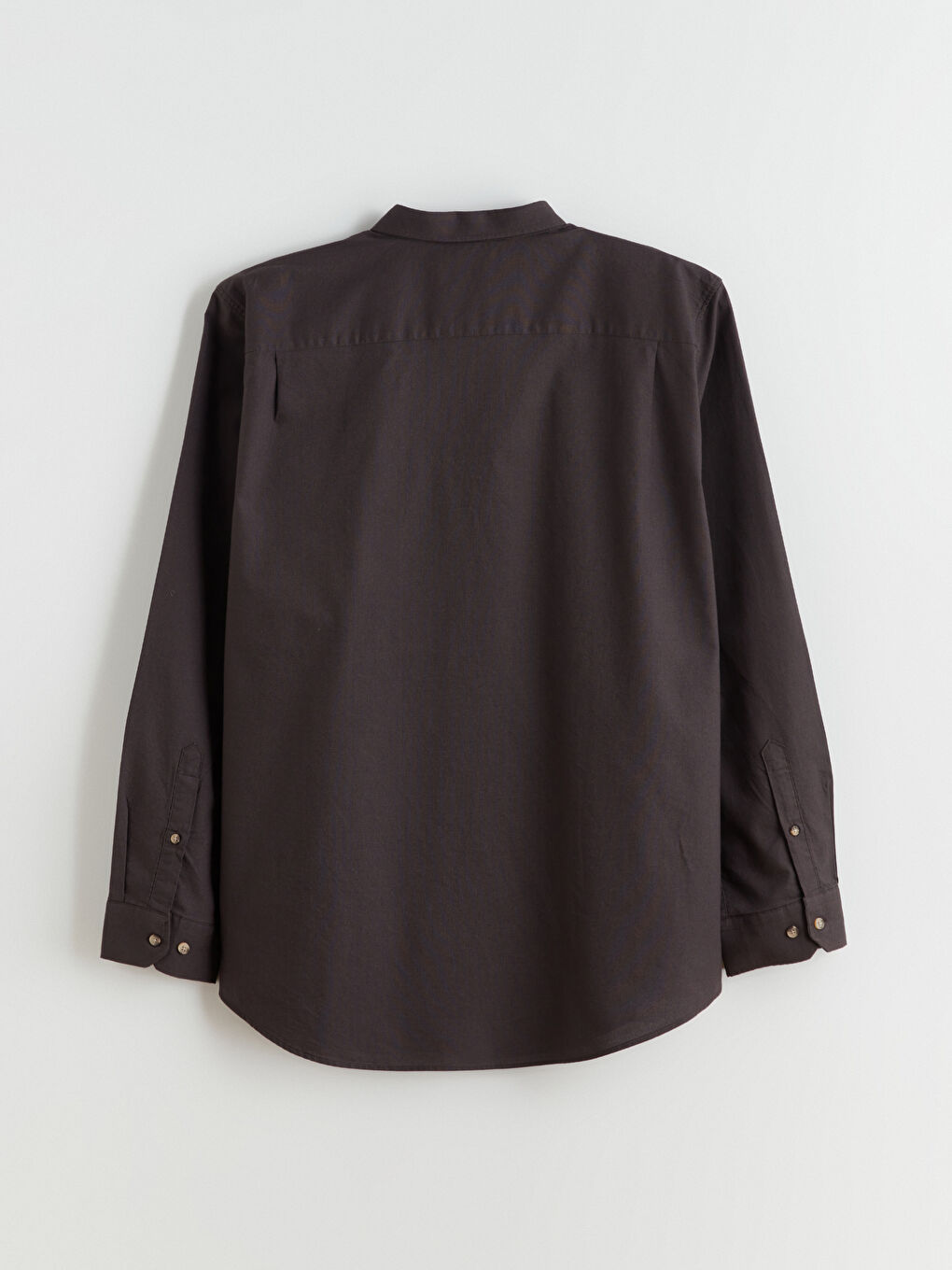 Kahverengi Büyük Beden Regular Fit Uzun Kollu Erkek Gömlek-5