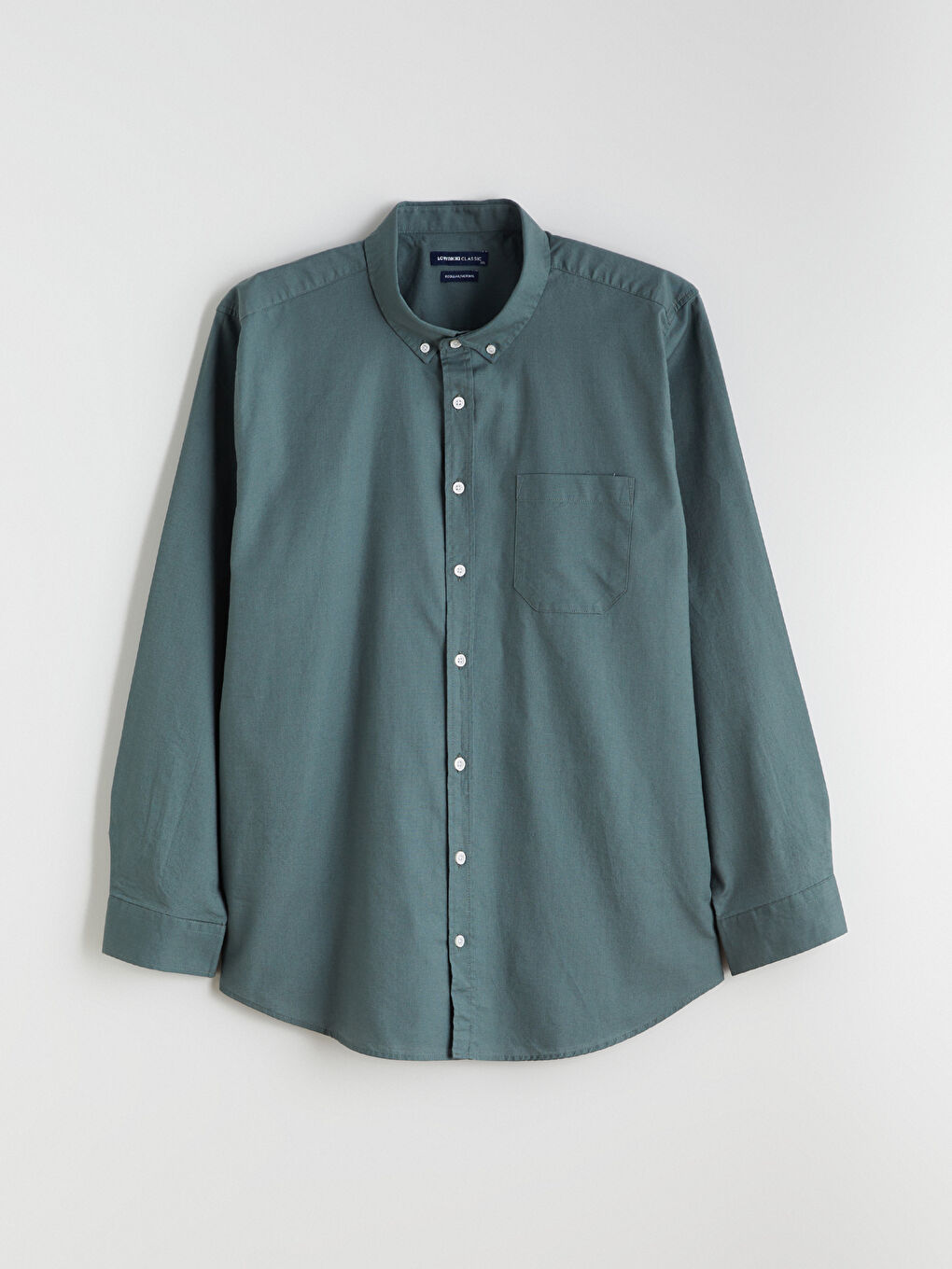 Yeşil Büyük Beden Regular Fit Uzun Kollu Erkek Gömlek-4