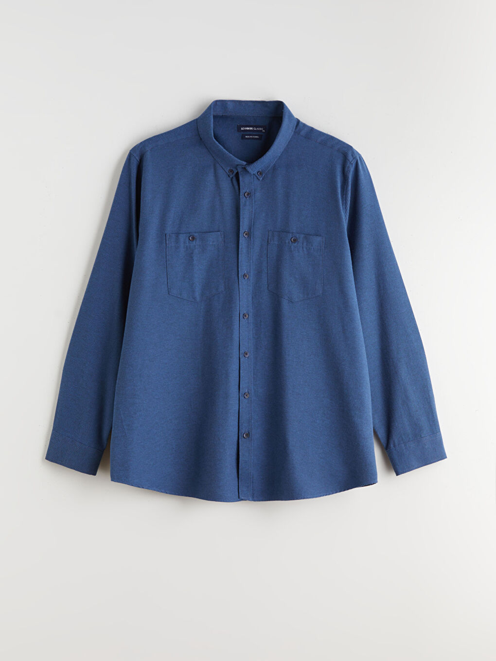 İndigo Büyük Beden Regular Fit Uzun Kollu Gabardin Erkek Gömlek-4