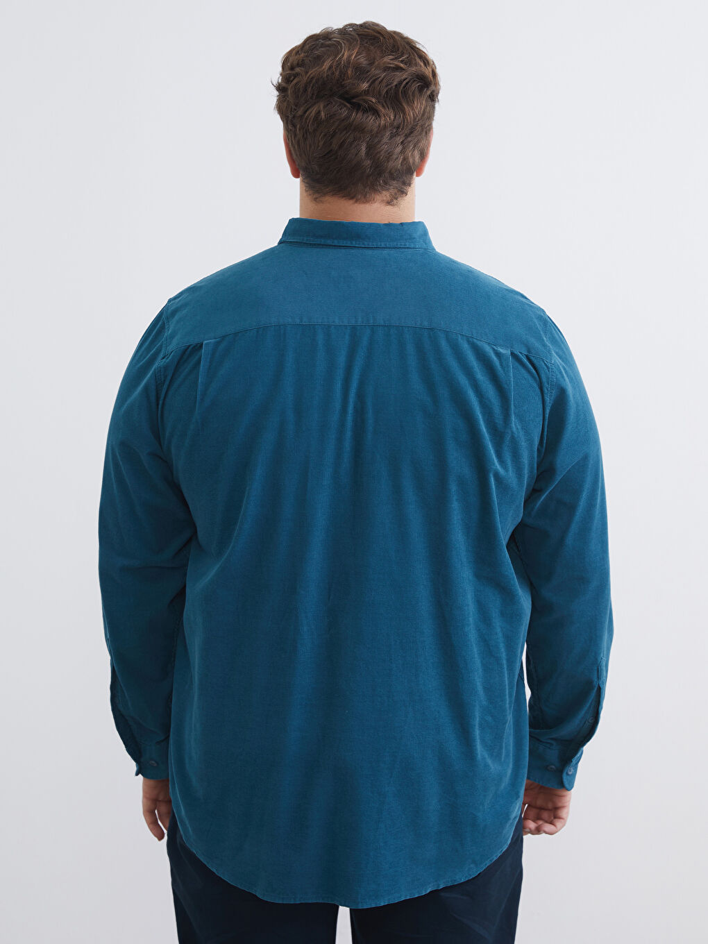 Mavi Regular Fit Uzun Kollu Kadife Erkek Gömlek-3