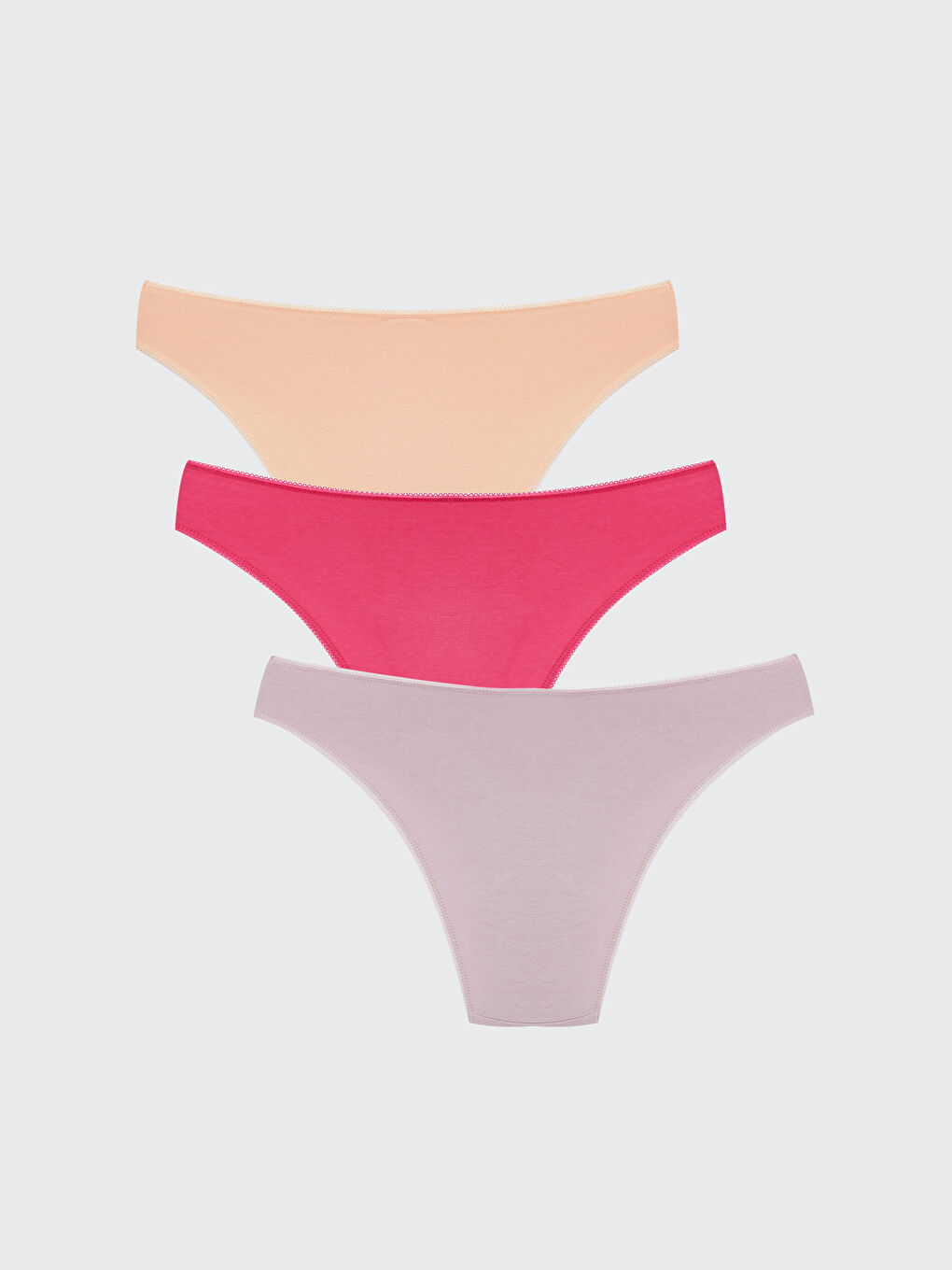 Lila Düz Brazilian Külot 3'lü-1