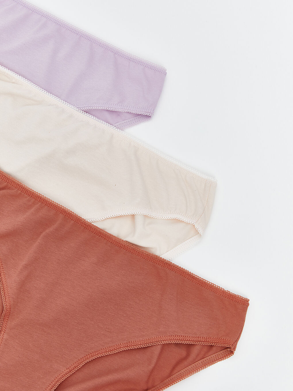 Lila Düz Bikini Külot 3'lü-2