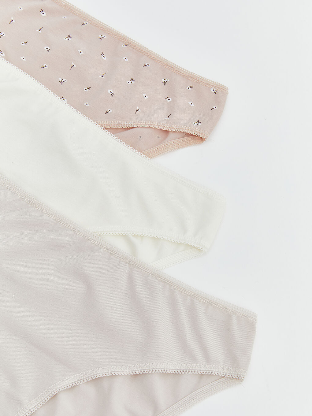 Pembe Çiçekli Bikini Külot 3'lü-2