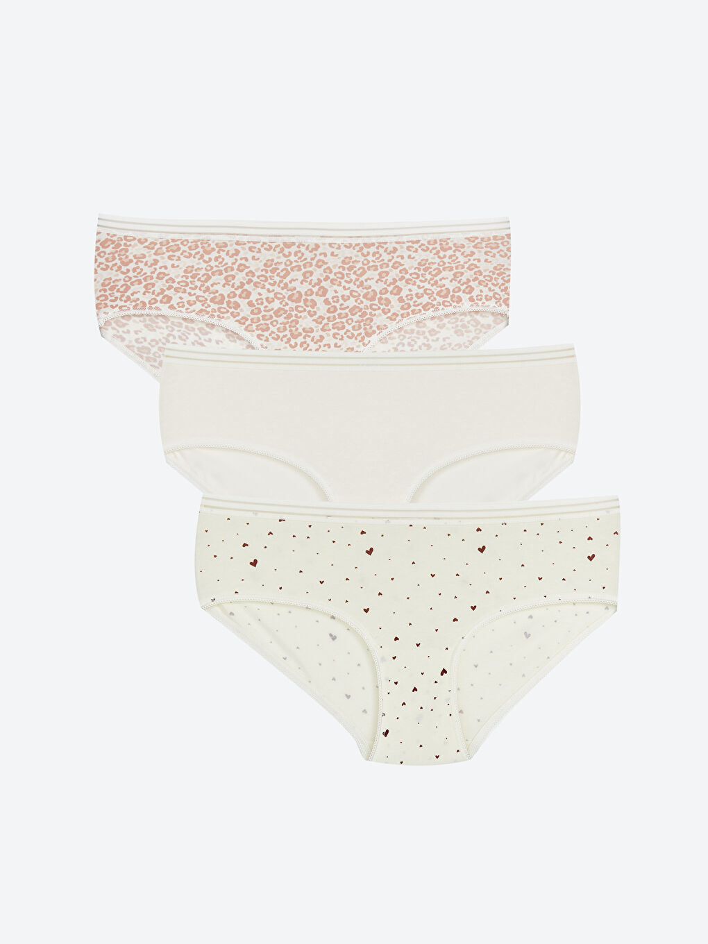 Ekru Desenli Hipster Külot 3'lü