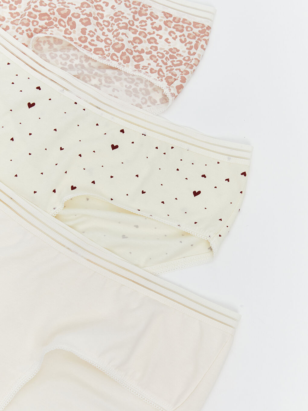 Ekru Desenli Hipster Külot 3'lü-2