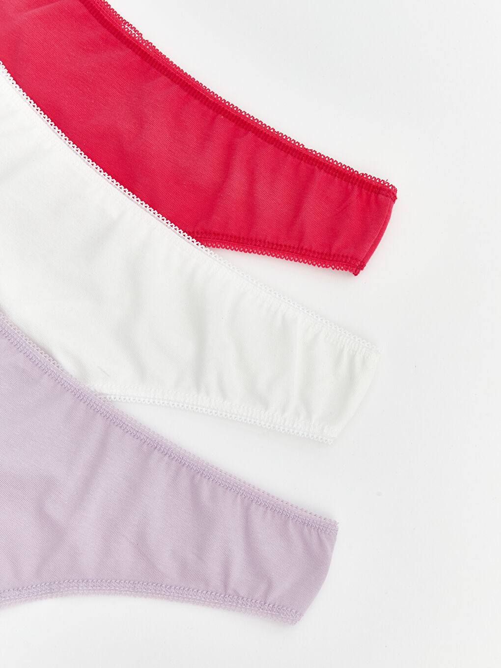 Ekru Düz Tanga Külot 3'lü-2