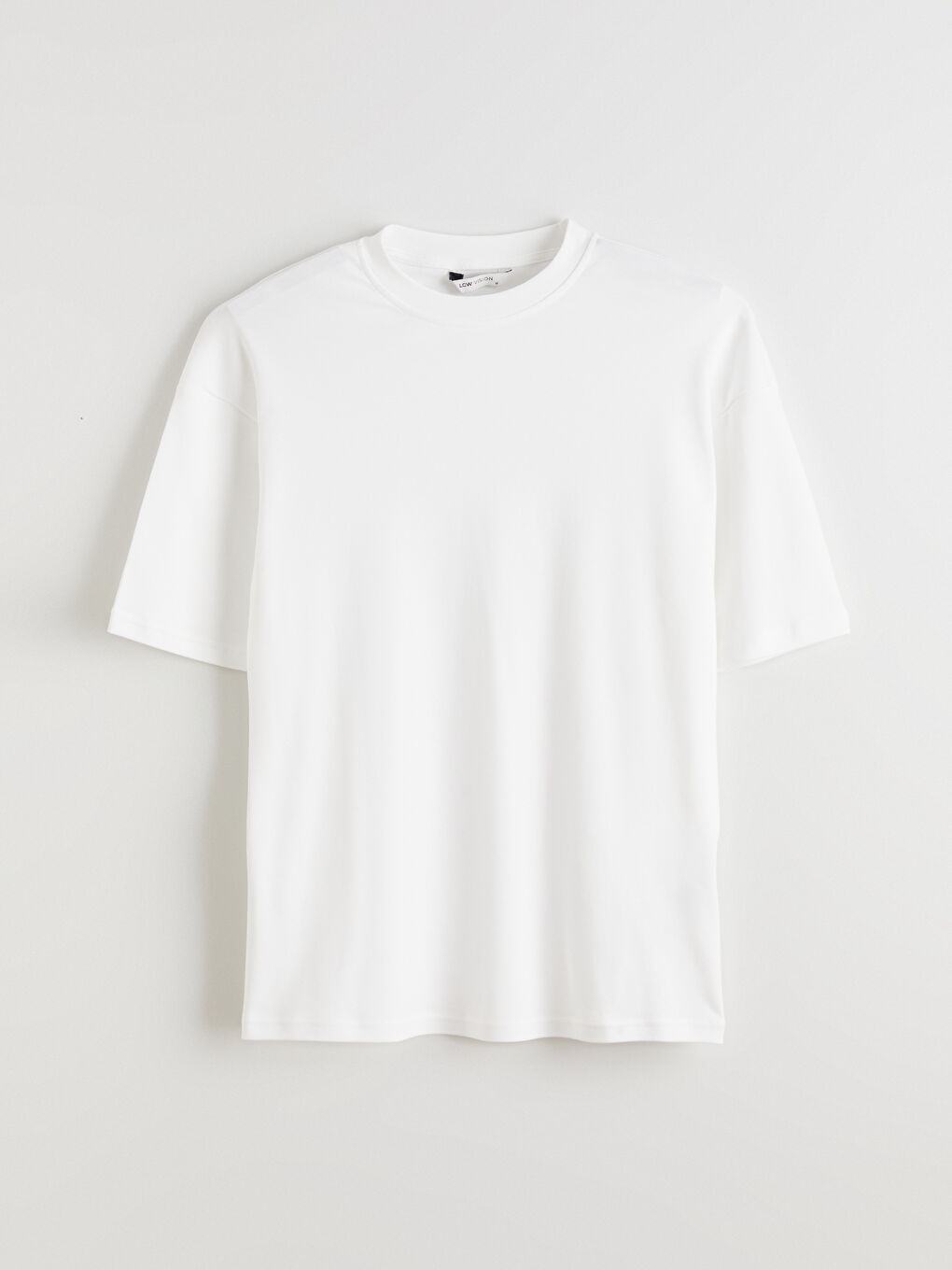 Ekru Bisiklet Yaka Erkek Tişört-4