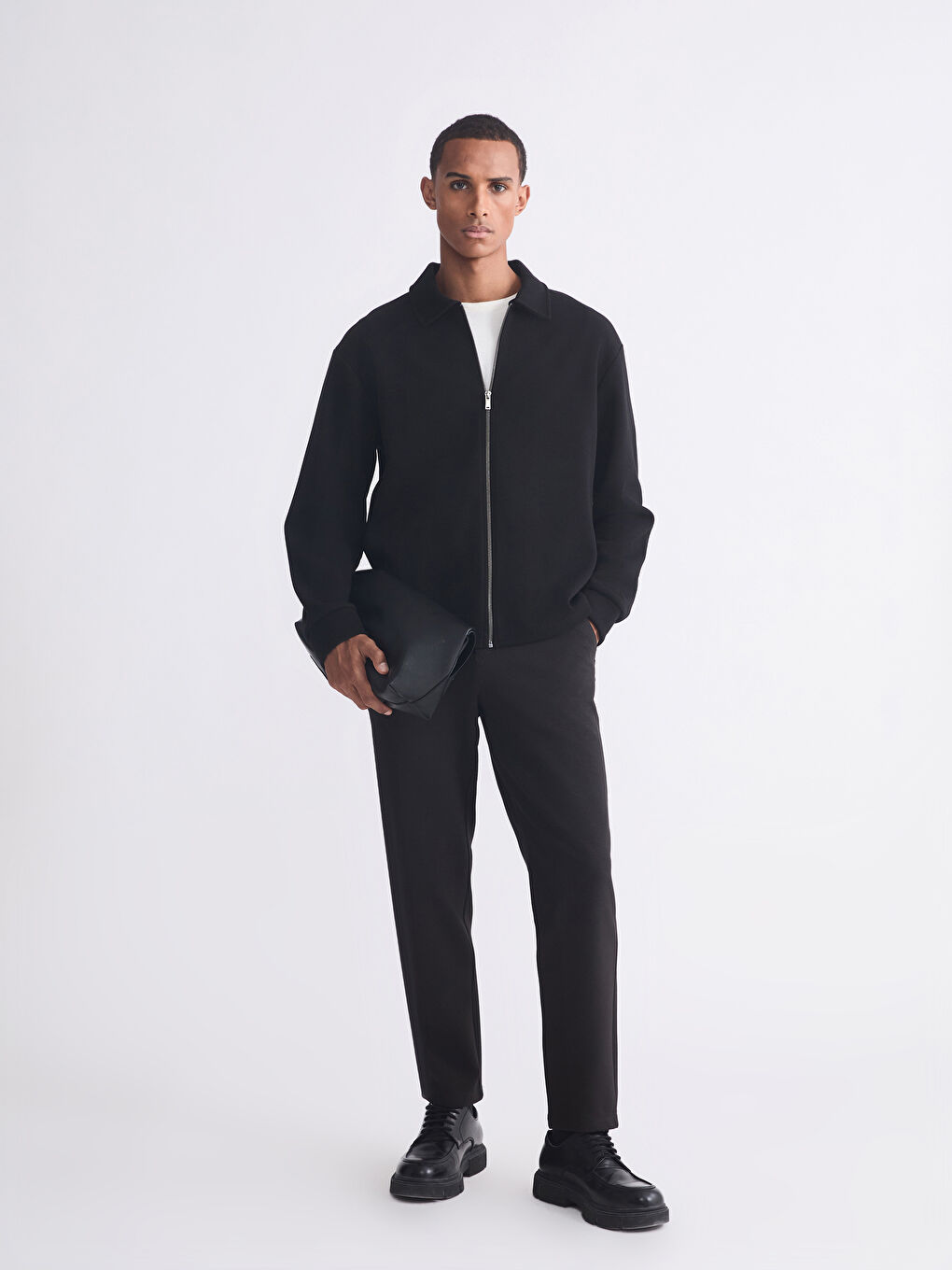 Man BLACK Zip-Up Sweatshirt-1