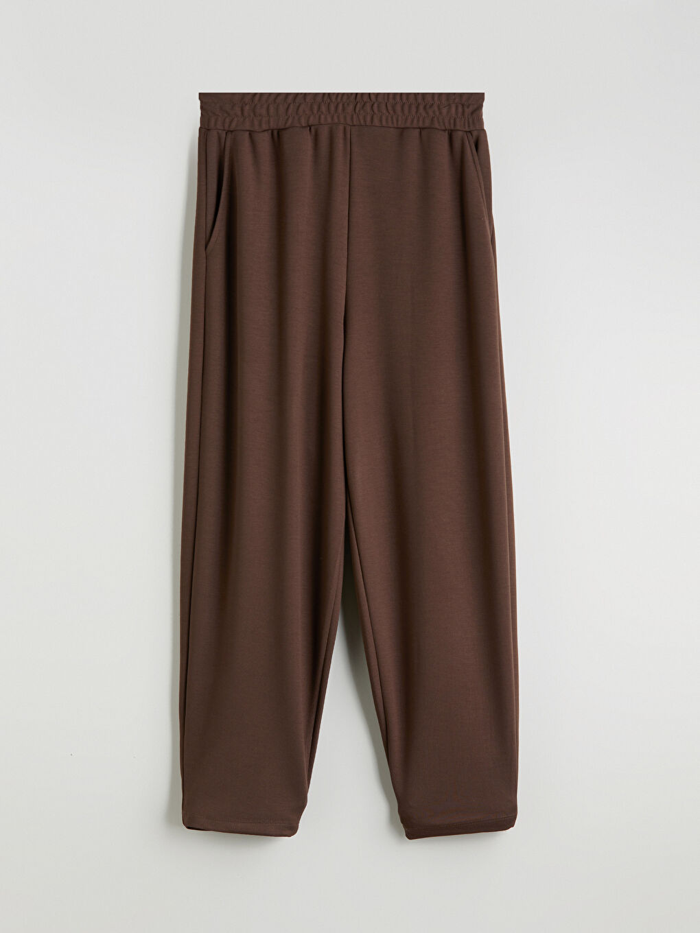 Kahverengi Beli Lastikli Kadın Eşofman Altı-4