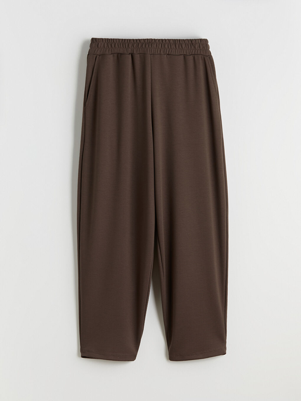 Kahverengi Beli Lastikli Kadın Eşofman Altı-4