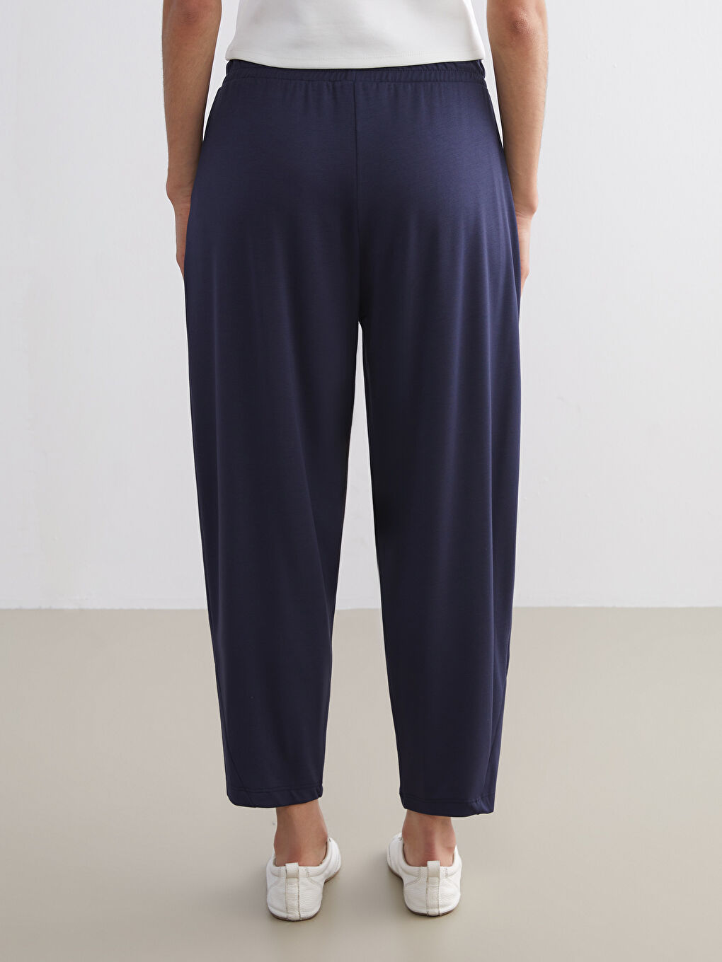 Lacivert Beli Lastikli Kadın Eşofman Altı-3