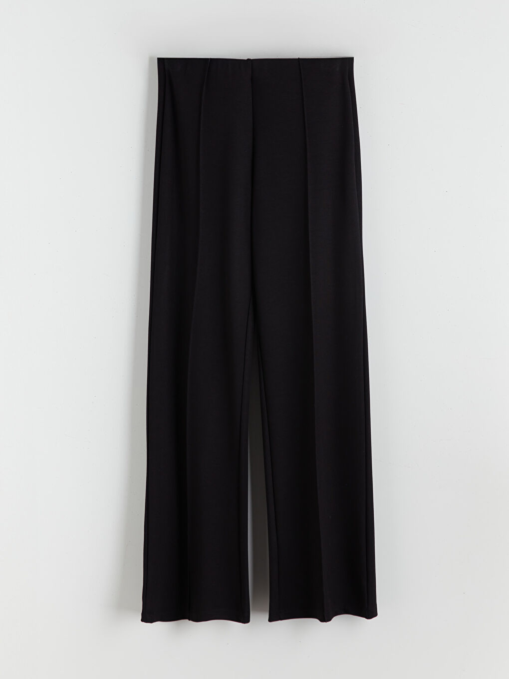 Siyah Beli Lastikli Geniş Paça Kadın Eşofman Altı-4