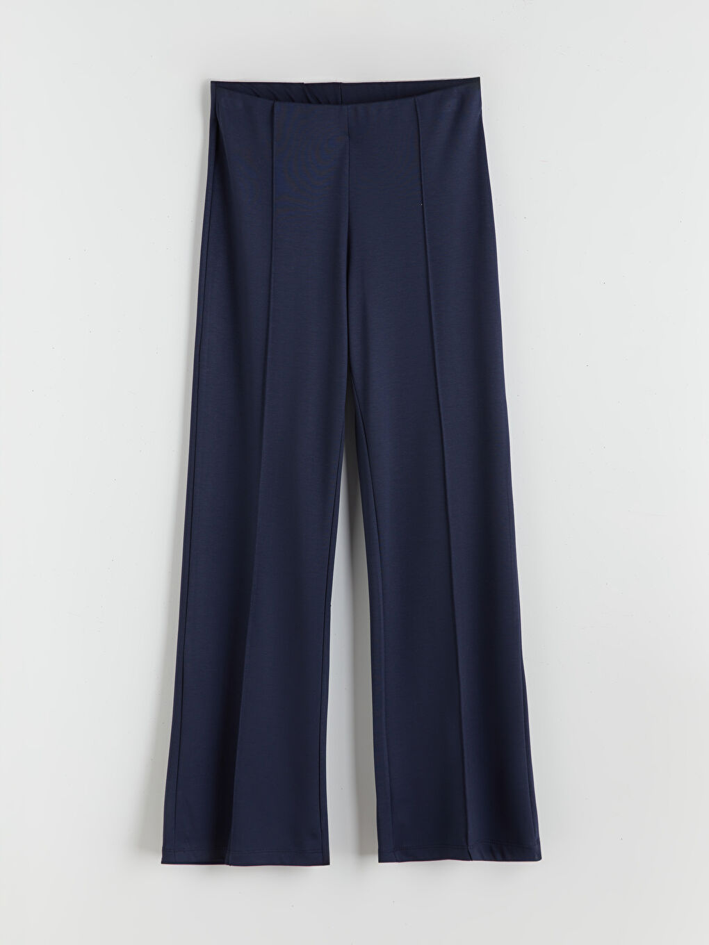 Lacivert Beli Lastikli Geniş Paça Kadın Eşofman Altı-4